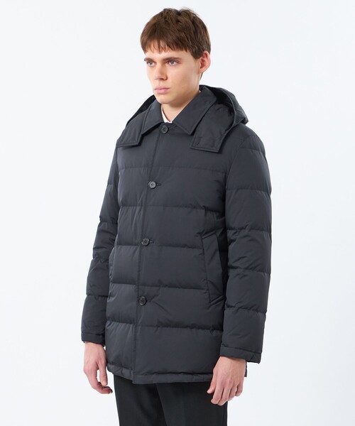 MACKINTOSH PHILOSOPHY(マッキントッシュ フィロソフィー)の「ナイロンハイマルチ WELLINGTON HOOD BT short(ウェリントンフードボタンスルーショート)(ダウンジャケット/コート・メンズ・グレー系その他/ブラック・38/40/42)」の5枚目の写真