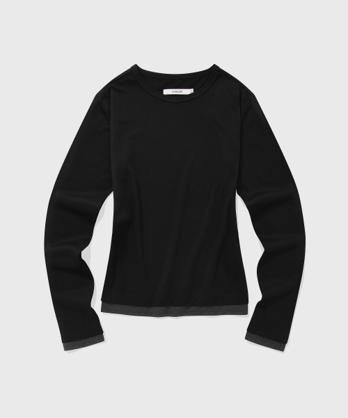KIIMUIR(キミュア)の「(ウィメンズ) レイヤードロングスリーブ_ブラック(Tシャツ/カットソー・レディース・ブラック・F)」の4枚目の写真