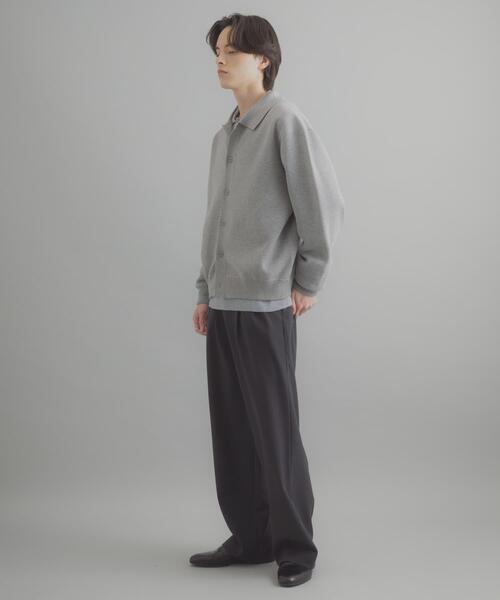 SENSE OF PLACE by URBAN RESEARCH（センスオブプレイスバイアーバンリサーチ）の「『洗濯可』スウェットライクポロカーディガン（カーディガン/ボレロ・メンズ・ライトグレー/ミント/ネイビー・MEDIUM/LARGE）」の4枚目の写真