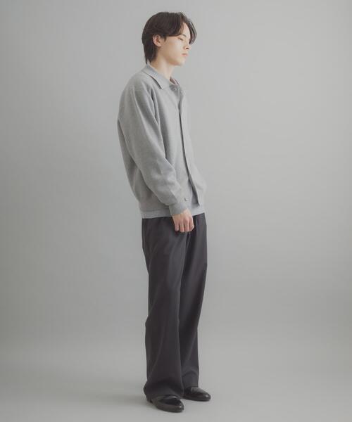 SENSE OF PLACE by URBAN RESEARCH（センスオブプレイスバイアーバンリサーチ）の「『洗濯可』スウェットライクポロカーディガン（カーディガン/ボレロ・メンズ・ライトグレー/ミント/ネイビー・MEDIUM/LARGE）」の5枚目の写真