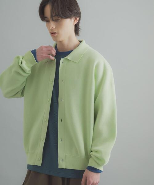 SENSE OF PLACE by URBAN RESEARCH（センスオブプレイスバイアーバンリサーチ）の「『洗濯可』スウェットライクポロカーディガン（カーディガン/ボレロ・メンズ・ライトグレー/ミント/ネイビー・MEDIUM/LARGE）」の8枚目の写真