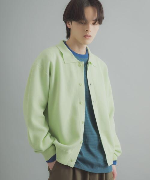 SENSE OF PLACE by URBAN RESEARCH（センスオブプレイスバイアーバンリサーチ）の「『洗濯可』スウェットライクポロカーディガン（カーディガン/ボレロ・メンズ・ライトグレー/ミント/ネイビー・MEDIUM/LARGE）」の11枚目の写真