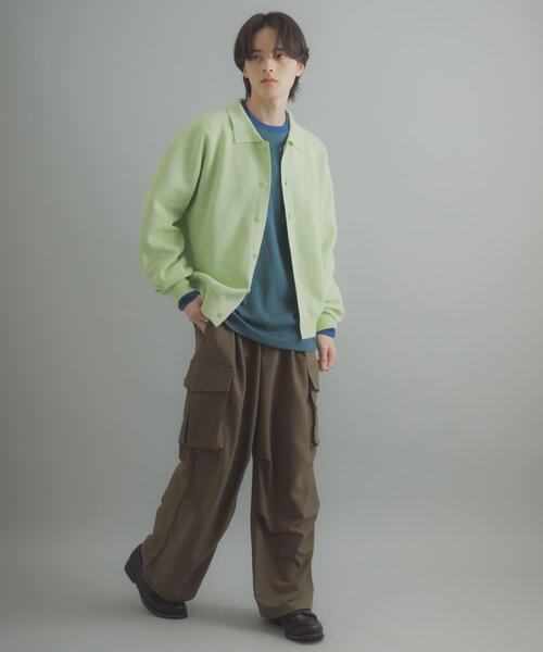 SENSE OF PLACE by URBAN RESEARCH（センスオブプレイスバイアーバンリサーチ）の「『洗濯可』スウェットライクポロカーディガン（カーディガン/ボレロ・メンズ・ライトグレー/ミント/ネイビー・MEDIUM/LARGE）」の14枚目の写真