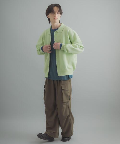 SENSE OF PLACE by URBAN RESEARCH（センスオブプレイスバイアーバンリサーチ）の「『洗濯可』スウェットライクポロカーディガン（カーディガン/ボレロ・メンズ・ライトグレー/ミント/ネイビー・MEDIUM/LARGE）」の15枚目の写真