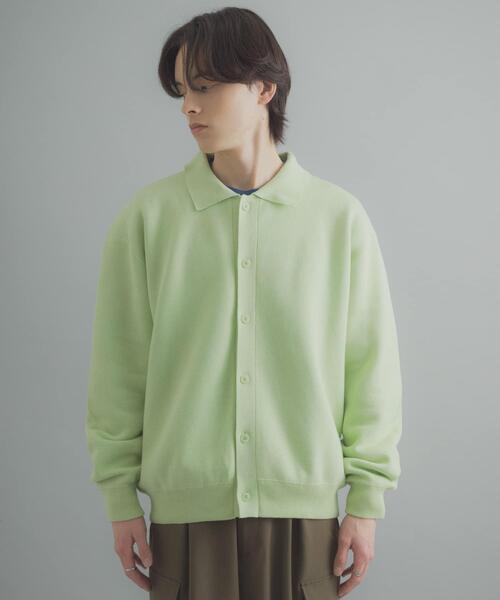 SENSE OF PLACE by URBAN RESEARCH（センスオブプレイスバイアーバンリサーチ）の「『洗濯可』スウェットライクポロカーディガン（カーディガン/ボレロ・メンズ・ライトグレー/ミント/ネイビー・MEDIUM/LARGE）」の16枚目の写真