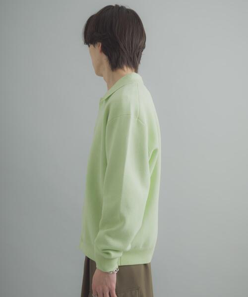 SENSE OF PLACE by URBAN RESEARCH（センスオブプレイスバイアーバンリサーチ）の「『洗濯可』スウェットライクポロカーディガン（カーディガン/ボレロ・メンズ・ライトグレー/ミント/ネイビー・MEDIUM/LARGE）」の17枚目の写真