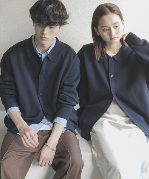 SENSE OF PLACE by URBAN RESEARCH（センスオブプレイスバイアーバンリサーチ）の「『ユニセックス』『洗濯可』スウェットライクポロカーディガン（カーディガン/ボレロ・メンズ・ミント/ネイビー/ライトグレー・MEDIUM/LARGE）」の16枚目の写真