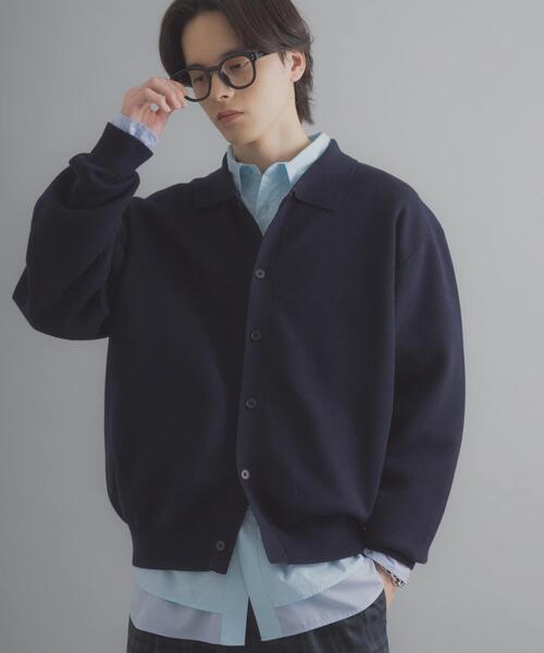 SENSE OF PLACE by URBAN RESEARCH（センスオブプレイスバイアーバンリサーチ）の「『ユニセックス』『洗濯可』スウェットライクポロカーディガン（カーディガン/ボレロ・メンズ・ミント/ネイビー/ライトグレー・MEDIUM/LARGE）」の20枚目の写真