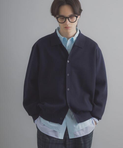 SENSE OF PLACE by URBAN RESEARCH（センスオブプレイスバイアーバンリサーチ）の「『ユニセックス』『洗濯可』スウェットライクポロカーディガン（カーディガン/ボレロ・メンズ・ミント/ネイビー/ライトグレー・MEDIUM/LARGE）」の22枚目の写真