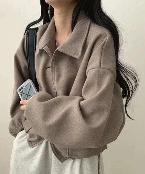 SallyLunn(サリーラン)の「コード付きダブルZIPブルゾン(ブルゾン・レディース・ベージュ/ブラック/ライトグレー・MEDIUM/LARGE)」の2枚目の写真