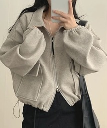 コード付きダブルZIPブルゾン
