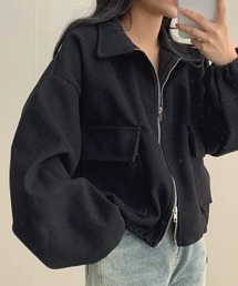 コード付きダブルZIPブルゾン