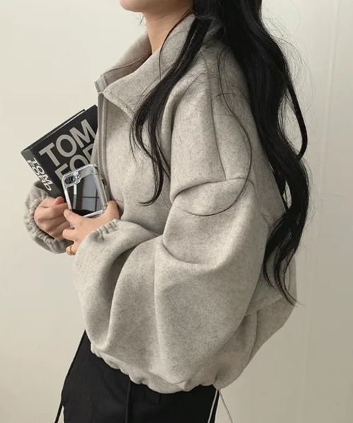 SallyLunn(サリーラン)の「コード付きダブルZIPブルゾン(ブルゾン・レディース・ベージュ/ブラック/ライトグレー・MEDIUM/LARGE)」の8枚目の写真