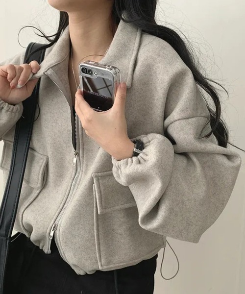SallyLunn(サリーラン)の「コード付きダブルZIPブルゾン(ブルゾン・レディース・ベージュ/ブラック/ライトグレー・MEDIUM/LARGE)」の12枚目の写真