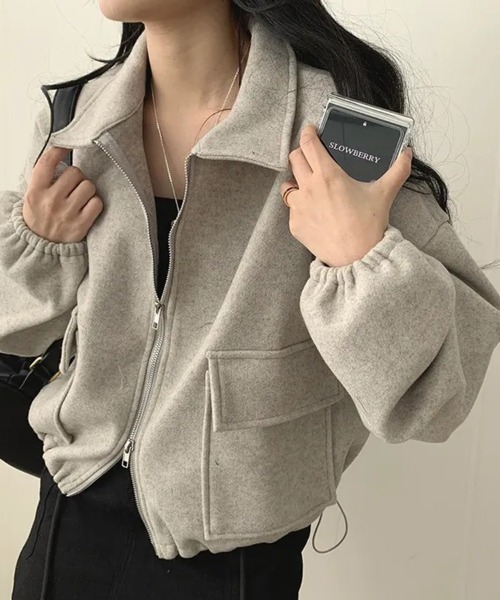 SallyLunn(サリーラン)の「コード付きダブルZIPブルゾン(ブルゾン・レディース・ベージュ/ブラック/ライトグレー・MEDIUM/LARGE)」の10枚目の写真