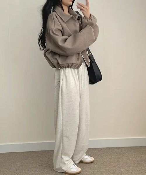 SallyLunn(サリーラン)の「コード付きダブルZIPブルゾン(ブルゾン・レディース・ベージュ/ブラック/ライトグレー・MEDIUM/LARGE)」の9枚目の写真