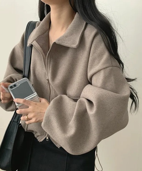 SallyLunn(サリーラン)の「コード付きダブルZIPブルゾン(ブルゾン・レディース・ベージュ/ブラック/ライトグレー・MEDIUM/LARGE)」の18枚目の写真