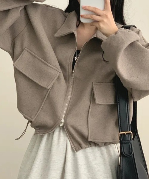 SallyLunn(サリーラン)の「コード付きダブルZIPブルゾン(ブルゾン・レディース・ベージュ/ブラック/ライトグレー・MEDIUM/LARGE)」の20枚目の写真