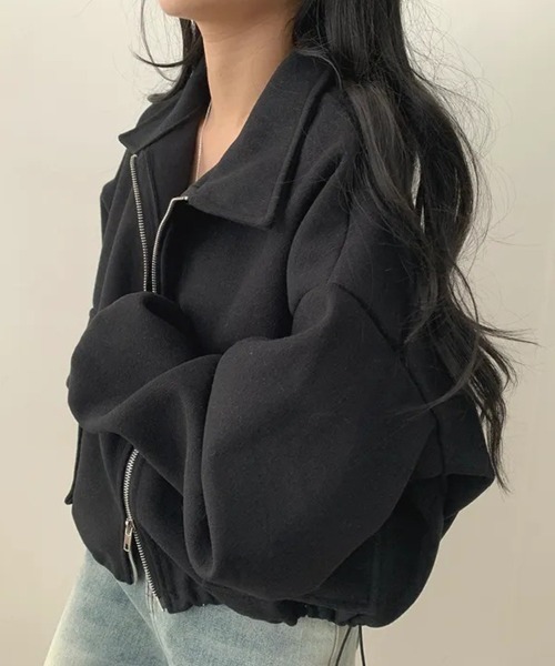 SallyLunn(サリーラン)の「コード付きダブルZIPブルゾン(ブルゾン・レディース・ベージュ/ブラック/ライトグレー・MEDIUM/LARGE)」の11枚目の写真