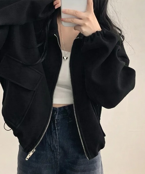 SallyLunn(サリーラン)の「コード付きダブルZIPブルゾン(ブルゾン・レディース・ベージュ/ブラック/ライトグレー・MEDIUM/LARGE)」の16枚目の写真