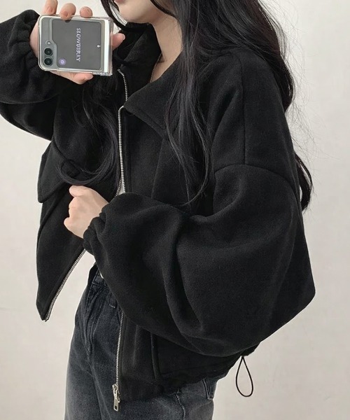 SallyLunn(サリーラン)の「コード付きダブルZIPブルゾン(ブルゾン・レディース・ベージュ/ブラック/ライトグレー・MEDIUM/LARGE)」の19枚目の写真