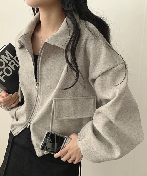 SallyLunn(サリーラン)の「コード付きダブルZIPブルゾン(ブルゾン・レディース・ベージュ/ブラック/ライトグレー・MEDIUM/LARGE)」の17枚目の写真