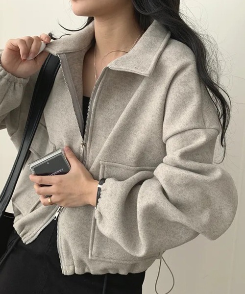 SallyLunn(サリーラン)の「コード付きダブルZIPブルゾン(ブルゾン・レディース・ベージュ/ブラック/ライトグレー・MEDIUM/LARGE)」の22枚目の写真