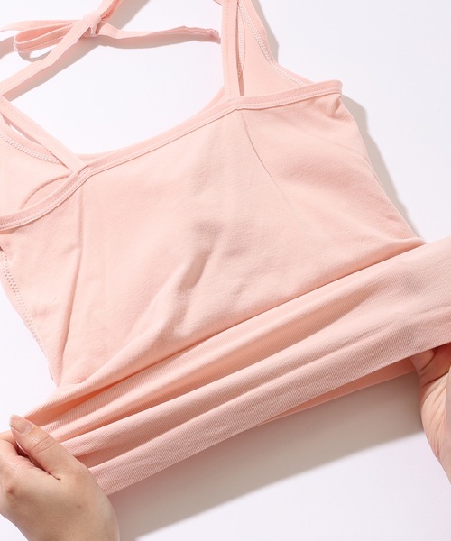 Lace Ladies(レースレディース)の「ソリッドカラー ホルター付き カップ付き ギャザー キャミソール(キャミソール・レディース・ブルー/ピンク/ホワイト/グレー/ブラック・FREE)」の22枚目の写真