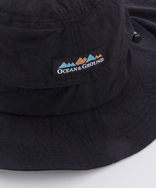 Ocean&Ground（オーシャン&グラウンド）の「【撥水加工/UVカット】アドベンチャーHAT（ハット・キッズ・グリーン/ネイビー/イエロー/パープル/ブラック/レッド/ピンク・56/54/52/50）」の9枚目の写真