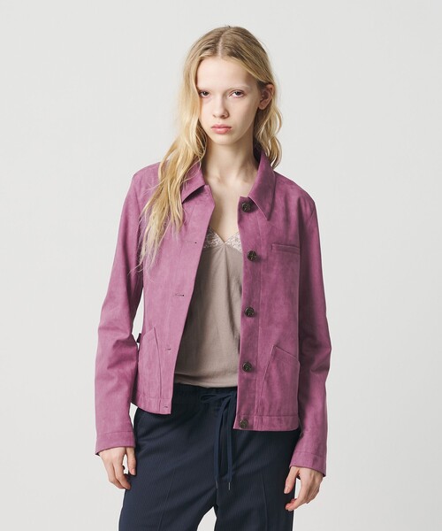 ATTISESSION(アティセッション)の「<ATTISESSION>スエードライク 3ポケット ジャケット(その他アウター・レディース・パープル/オリーブ・36/38)」の2枚目の写真