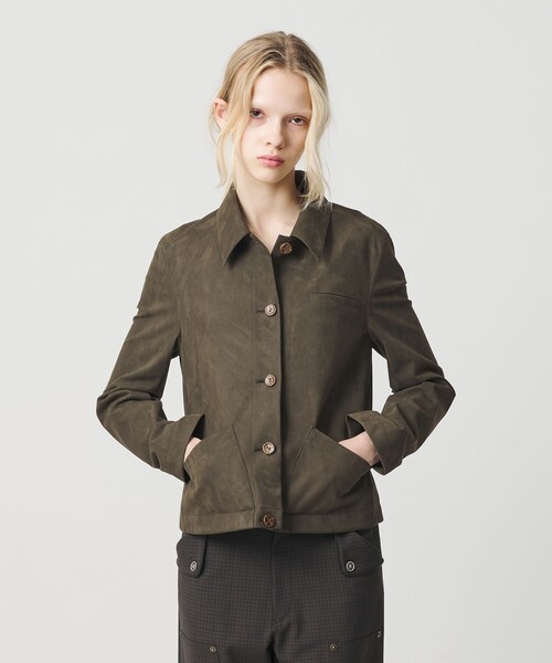 ATTISESSION(アティセッション)の「<ATTISESSION>スエードライク 3ポケット ジャケット(その他アウター・レディース・パープル/オリーブ・36/38)」の3枚目の写真