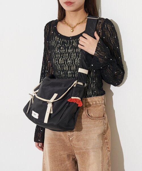 GRAIN（グレイン）の「【GRAIN/グレイン】チュールフリルメッセンジャーバッグ（ショルダーバッグ・レディース・ブラック/ブラウン/カーキ・FREE）」の6枚目の写真