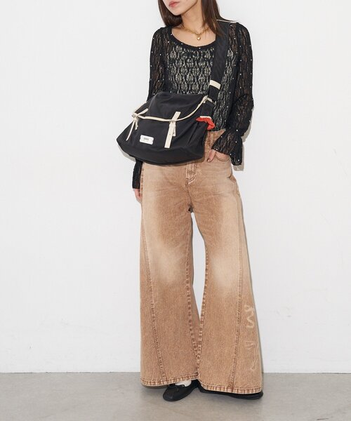 GRAIN（グレイン）の「【GRAIN/グレイン】チュールフリルメッセンジャーバッグ（ショルダーバッグ・レディース・ブラック/ブラウン/カーキ・FREE）」の7枚目の写真