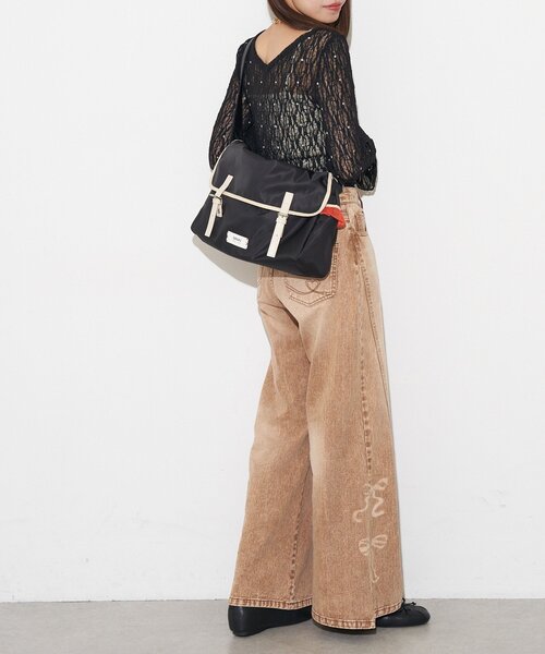 GRAIN（グレイン）の「【GRAIN/グレイン】チュールフリルメッセンジャーバッグ（ショルダーバッグ・レディース・ブラック/ブラウン/カーキ・FREE）」の9枚目の写真