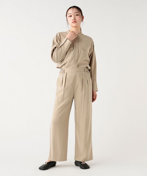 BEAMS HEART（ビームスハート）の「2WAY フィブリル カシュクール シャツ（シャツ/ブラウス・レディース・チャコールグレー/ベージュ・FREE）」の4枚目の写真
