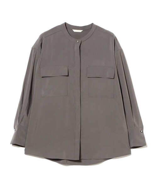 BEAMS HEART（ビームスハート）の「2WAY フィブリル カシュクール シャツ（シャツ/ブラウス・レディース・チャコールグレー/ベージュ・FREE）」の8枚目の写真