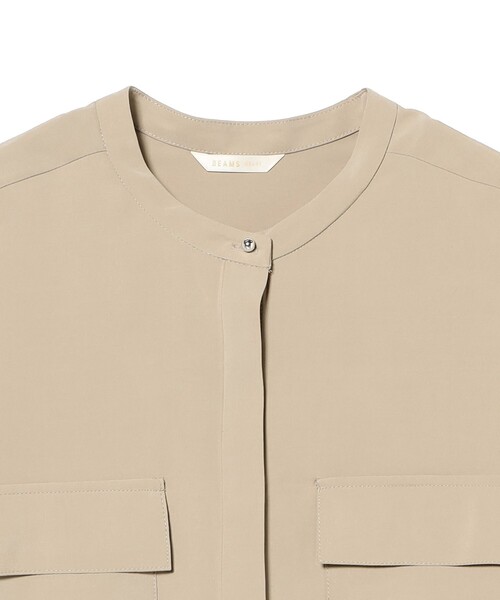 BEAMS HEART（ビームスハート）の「2WAY フィブリル カシュクール シャツ（シャツ/ブラウス・レディース・チャコールグレー/ベージュ・FREE）」の12枚目の写真
