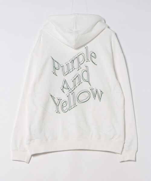 Purple&Yellow（パープルアンドイエロー）の「ウェーブロゴ刺繍パーカ（パーカー・メンズ・ホワイト・MEDIUM/SMALL/LARGE）」の2枚目の写真