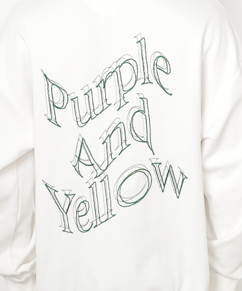 Purple&Yellow(パープルアンドイエロー)の「ウェーブロゴ刺繍パーカ(パーカー・メンズ・ホワイト/ブラック・MEDIUM/SMALL/LARGE)」の19枚目の写真