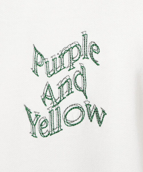 Purple&Yellow(パープルアンドイエロー)の「ウェーブロゴ刺繍パーカ(パーカー・メンズ・ホワイト/ブラック・MEDIUM/SMALL/LARGE)」の3枚目の写真