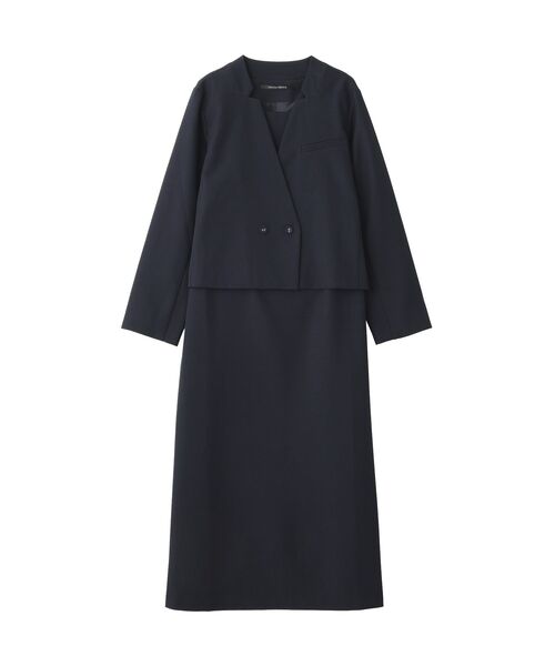 YECCA VECCA（イェッカヴェッカ）の「【2点SET】ショートジャケットセットキャミワンピース（ワンピース・レディース・ネイビー/ライトベージュ・FREE）」の2枚目の写真