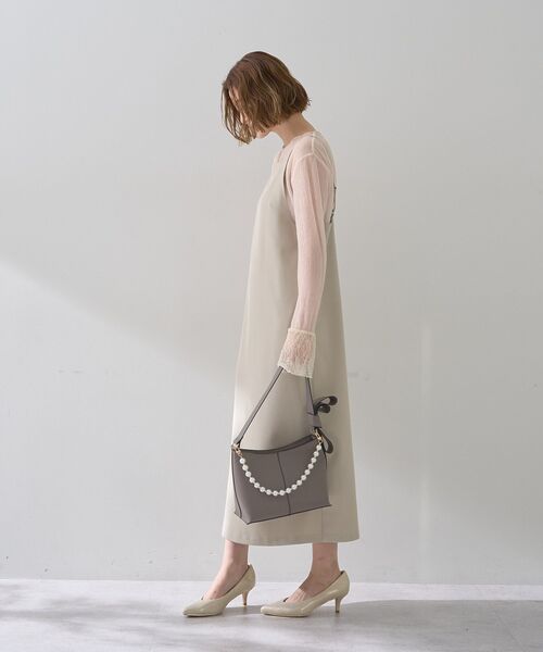 YECCA VECCA（イェッカヴェッカ）の「【2点SET】ショートジャケットセットキャミワンピース（ワンピース・レディース・ネイビー/ライトベージュ・FREE）」の17枚目の写真