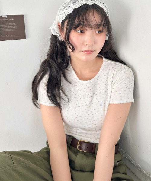 SOLLON.(ソルロン)の「無地/花柄半袖ミニTシャツ(Tシャツ/カットソー・レディース・ホワイト/その他2/その他1・FREE)」の15枚目の写真