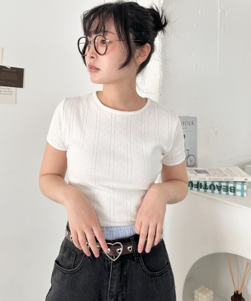 SOLLON.(ソルロン)の「無地/花柄半袖ミニTシャツ(Tシャツ/カットソー・レディース・ホワイト/その他2/その他1・FREE)」の20枚目の写真