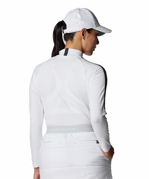 UNDER ARMOUR（アンダーアーマー）の「UAドライブ アーマーニット ロングスリーブ モックネック シャツ（ゴルフ/レディース）（ポロシャツ・レディース・ホワイト・XL/L/S/M）」の2枚目の写真