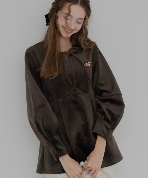 JUMELLE（ジュメロ）の「【リバイバル】ベロアペプラムトップ（その他アウター・レディース・ブラウン/アイボリー・FREE）」の2枚目の写真