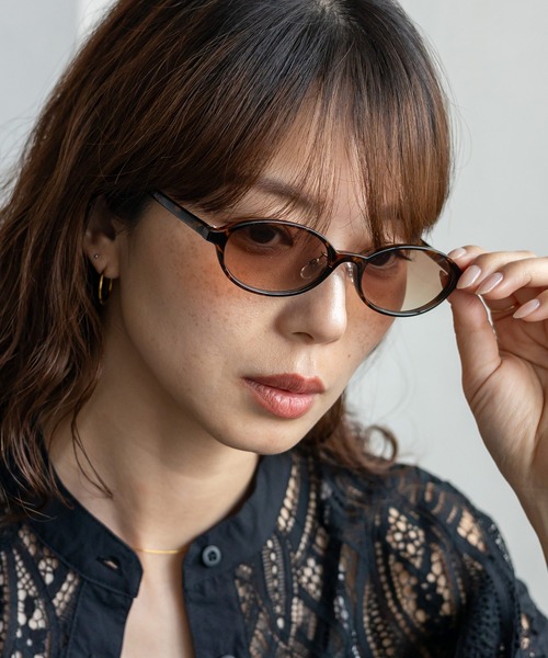 セール】UVカットサングラス 横長 オーバル(楕円形)（サングラス