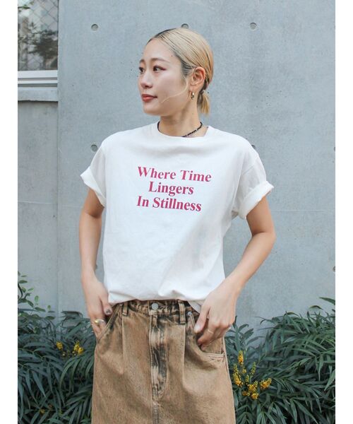 Ungrid（アングリッド）の「バックフォトプリントTee（Tシャツ/カットソー・レディース・チャコールグレー/オフホワイト/グリーン/ライトグレー・FREE）」の13枚目の写真