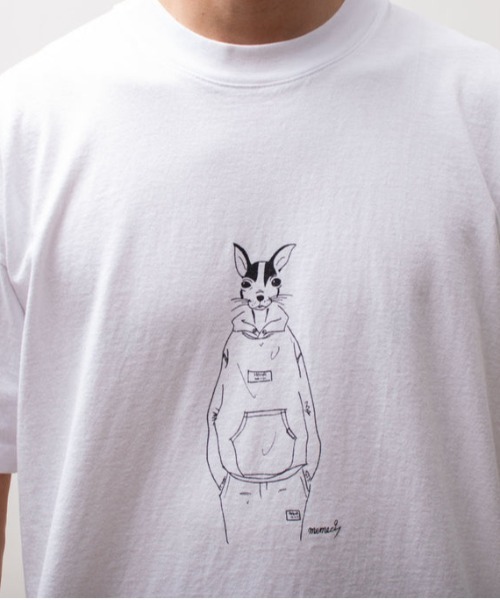A blends(エイブレンズ)の「"A blends Meme-ci × A blends イラストTシャツ ""chihuahua"""(Tシャツ/カットソー・メンズ・ブラック/ホワイト・X-LARGE/LARGE)」の4枚目の写真