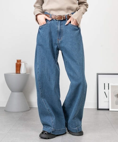 RCD(アールシーディー)の「ルーズワイドパンツ(その他パンツ・レディース・ネイビー/グレー系その他6/ブルー系その他3/ライトブルー/ブルー・L/M/LL/4L/3L)」の4枚目の写真